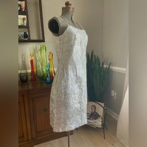 RARE Vintage 1960s Glittery Eyelash Tinsel Cocktail Dress. Form Fitting. Mod MCM